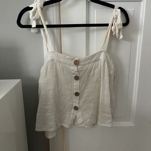 White Flowly Tank Top